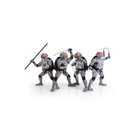 Tortues Ninja pack 4 figurines BST AXN Battle Damaged