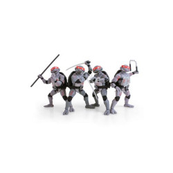 Tortues Ninja pack 4 figurines BST AXN Battle Damaged