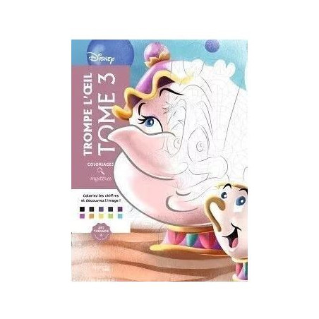 LIVRE DE COLORIAGE Coloriages Mystères Trompe l'oeil tome 3 DISNEY