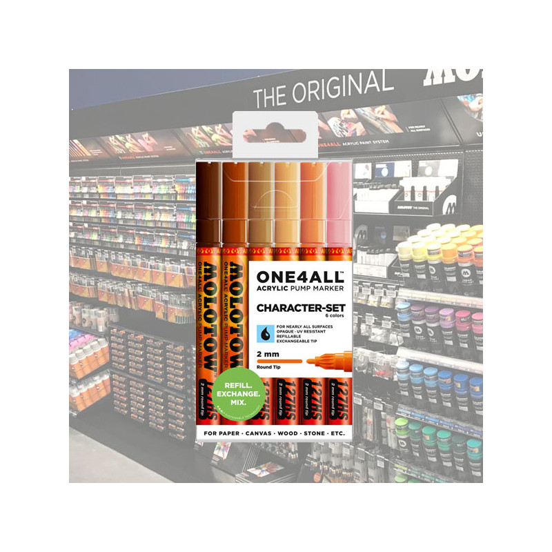 LOT DE 6 MOLOTOW FEUTRE ACRYLIQUE MARQUEURS 2MM