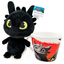 MUG + PELUCHE DRAGON KROKMOU DREAMWORKS