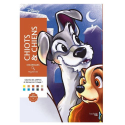 LIVRE DE COLORIAGES Coloriages mystères Disney Chiots et chiens