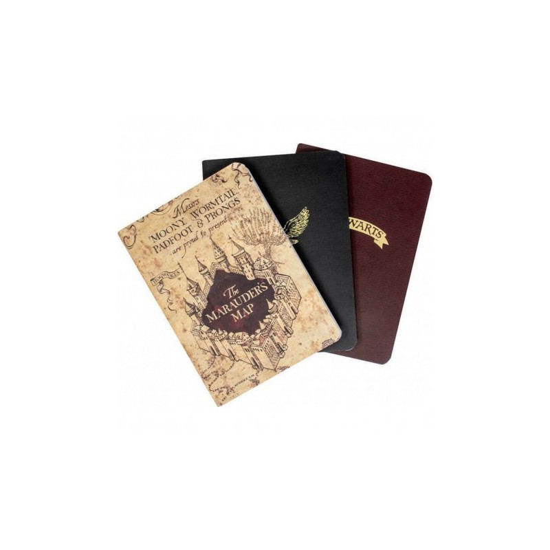 Carnet lot de 3 carnet carte du maraudeur Hedwige Hogwarts
