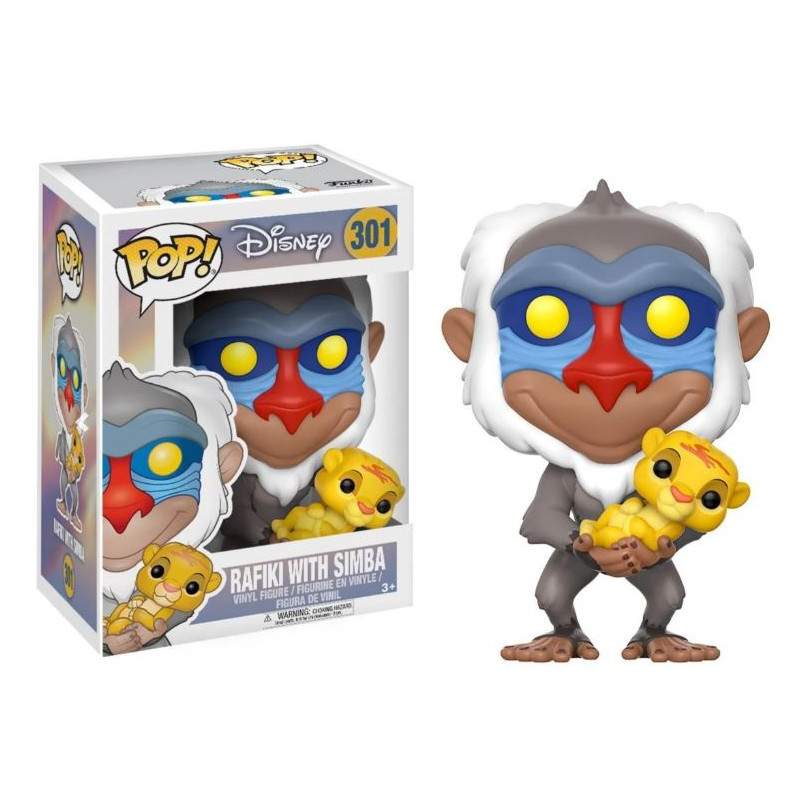 FIGURINE FUNKO POP RAFIKI AVEC SIMBA LE ROI LION N°301 DISNEY