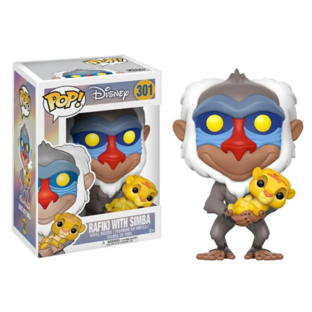 FIGURINE FUNKO POP RAFIKI AVEC SIMBA LE ROI LION N°301 DISNEY