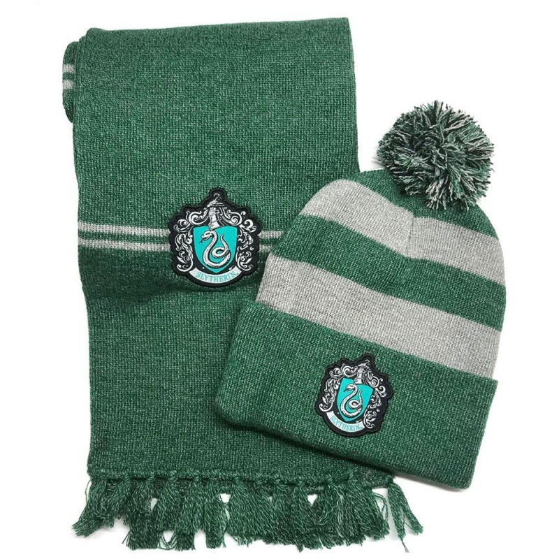Set bonnet et écharpe Serpentard