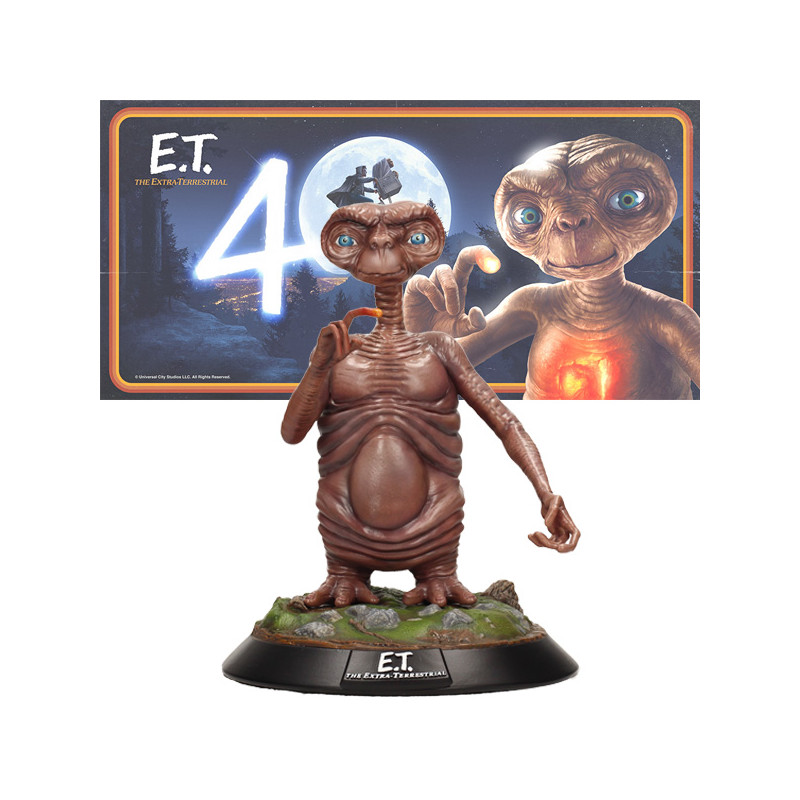 E.T. L'Extra Terrestre 40ème anniversaire FIGURINE statue résine 22cm
