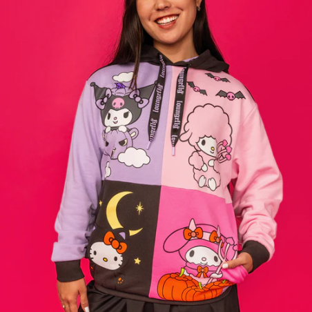 SWEAT SANRIO Kuromi et My Melody Halloween Hoodie Unisex Loungefly TAILLE M