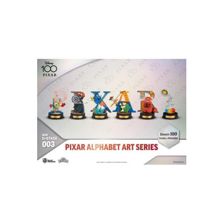 Blind Box Disney figurine Mini Diorama Stage 100 Years of Wonder Pixar Alphabet Art 10 cm