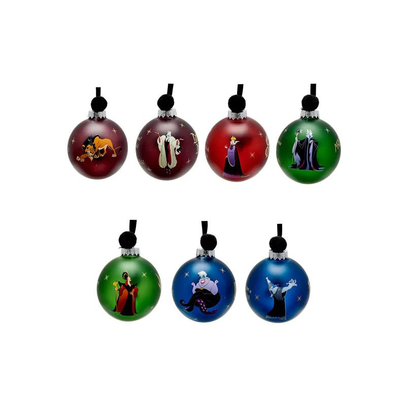 VILLAINS - Set de 7 Boules de Noël disney