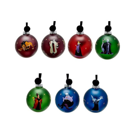 VILLAINS - Set de 7 Boules de Noël disney