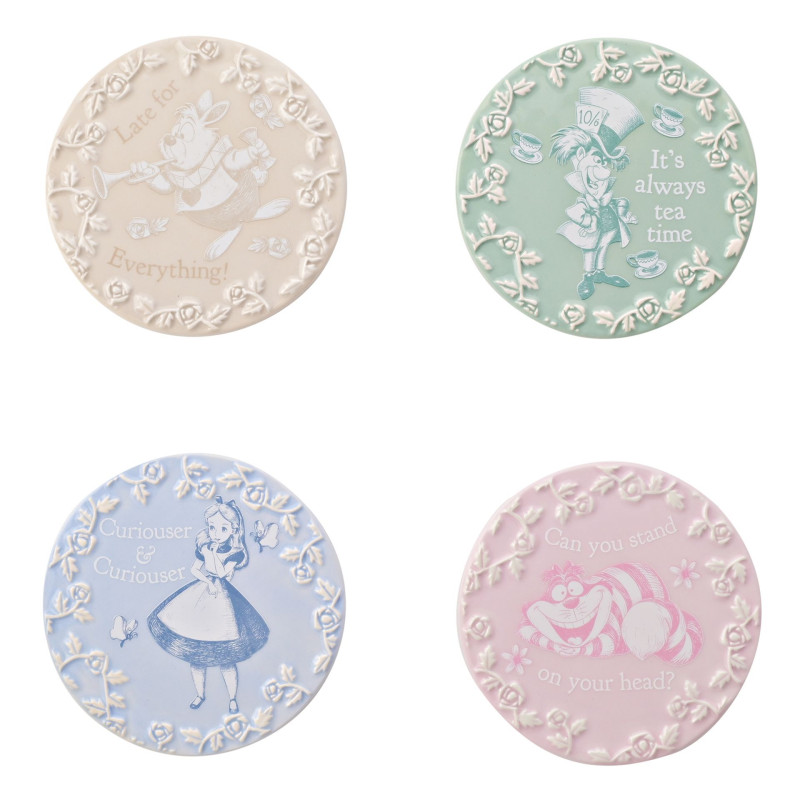 Lot de 4 Sous Verres ALICE AUX PAYS DES MERVEILLES - Disney