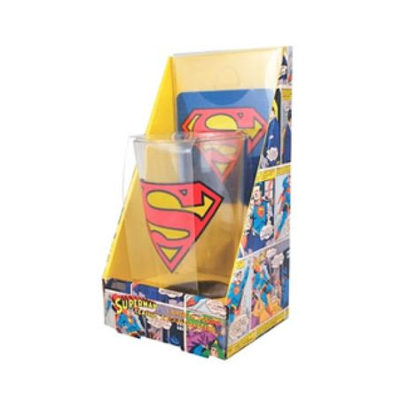 MAXI VERRE SUPERMAN ET 4 SOUS-VERRES