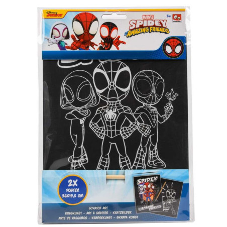 Set de papeterie Scratch Art Spiderman Marvel