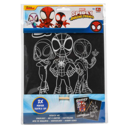 Set de papeterie Scratch Art Spiderman Marvel