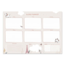 BLOC PLANIFICATEUR HEBDOMADAIRE A4 DISNEY BONJOUR MARIE LES ARISTOCHATS