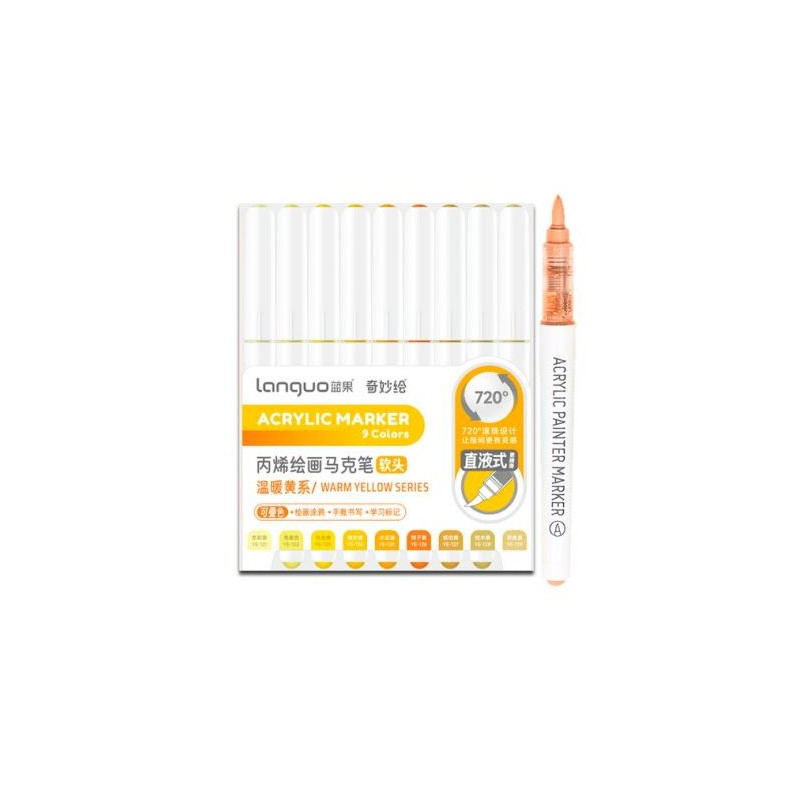 SET FEUTRE MARQUEUR ACRYLIC SERIE JAUNE LANGUO