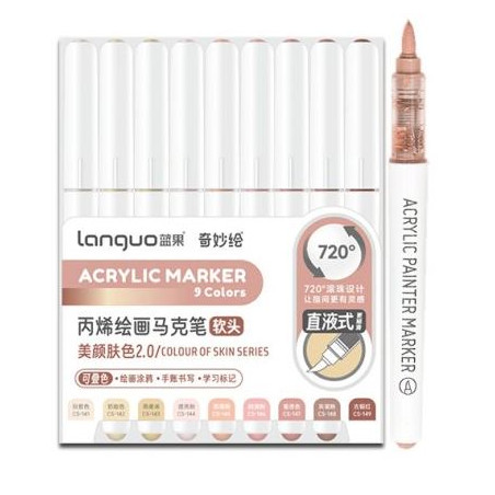 SET FEUTRE MARQUEUR ACRYLIC SERIE SKIN LANGUO