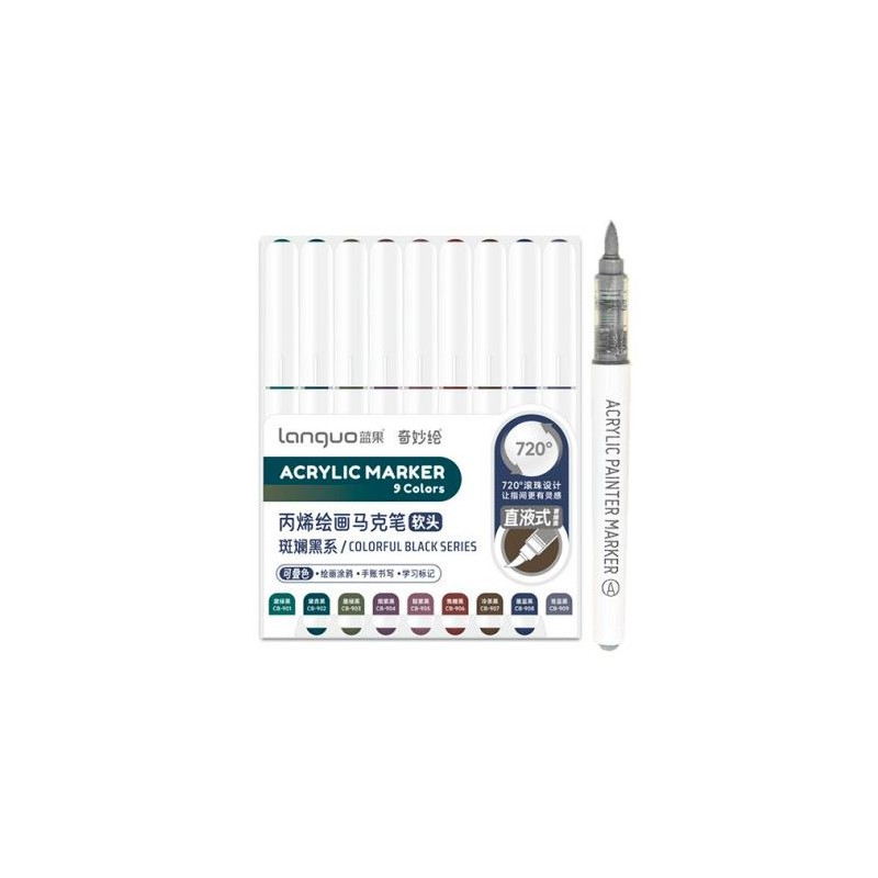 SET FEUTRE MARQUEUR ACRYLIC SERIE NOIR LANGUO