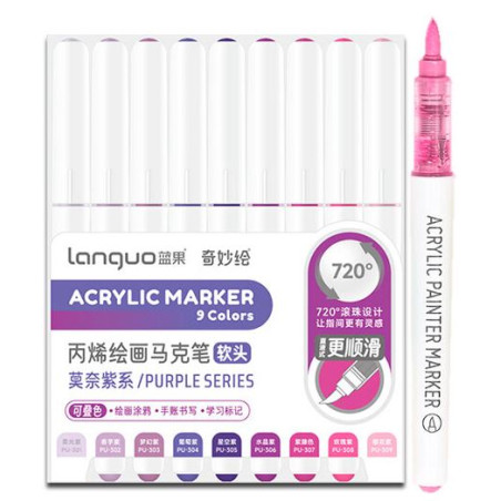 SET FEUTRE MARQUEUR ACRYLIC SERIE VIOLET LANGUO