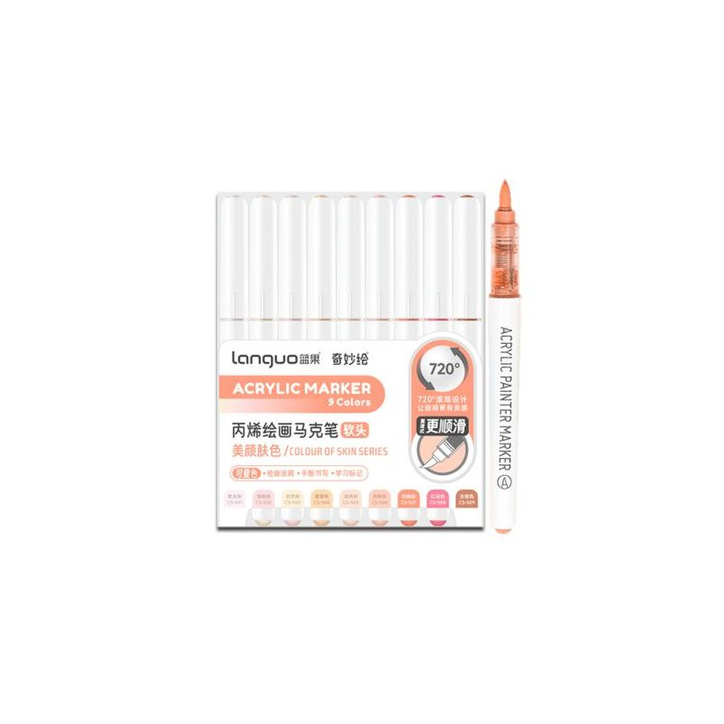 SET FEUTRE MARQUEUR ACRYLIC SERIE SKIN 2 LANGUO