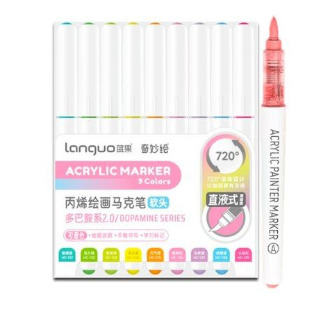 SET FEUTRE MARQUEUR ACRYLIC SERIE ARC EN CIEL 2 LANGUO