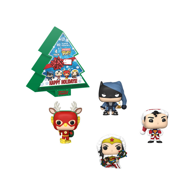 DC COMICS Pocket Pop Holiday Tree Holiday Box 4 PIECES