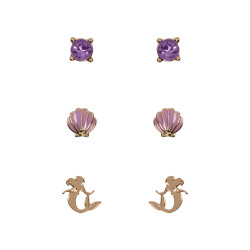 LA PETITE SIRENE - 3 Paires de Clous d'Oreilles disney