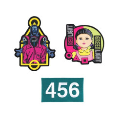 SET DE 3 PATCHS LE JEU DU CALAMAR SQUID GAME