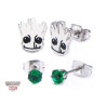 LOT BOUCLES D’OREILLES MARVEL LES GARDIENS DE LA GALAXIE GROOT VISAGE
