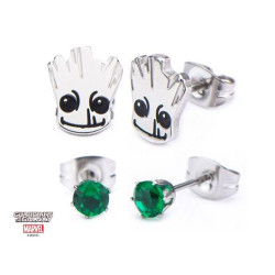LOT BOUCLES D’OREILLES MARVEL LES GARDIENS DE LA GALAXIE GROOT VISAGE