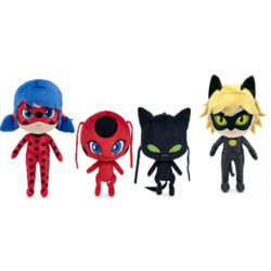 PELUCHE MIRACULOUS LADYBUG ET AMIS ( 4 ASSORTIS )