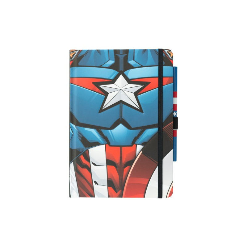 CARNET PREMIUM A5 AVEC STYLO MARVEL CAPTAIN AMERICA - UNIFORME