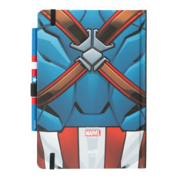 CARNET PREMIUM A5 AVEC STYLO MARVEL CAPTAIN AMERICA - UNIFORME