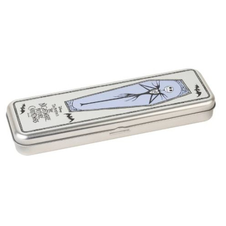 TROUSSE RECTANGULAIRE METALLIQUE + CRAYONS ETRANGE NOEL DE Mr JACK