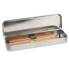 TROUSSE RECTANGULAIRE METALLIQUE + CRAYONS ETRANGE NOEL DE Mr JACK