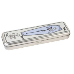 TROUSSE RECTANGULAIRE METALLIQUE + CRAYONS ETRANGE NOEL DE Mr JACK