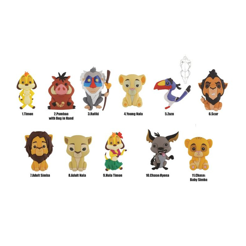 Blind Bag 3D Foam Bag Clip - Roi Lion - Disney