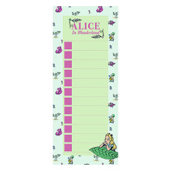 BLOC NOTE LISTE ALICE AUX PAYS DES MERVEILLES DISNEY