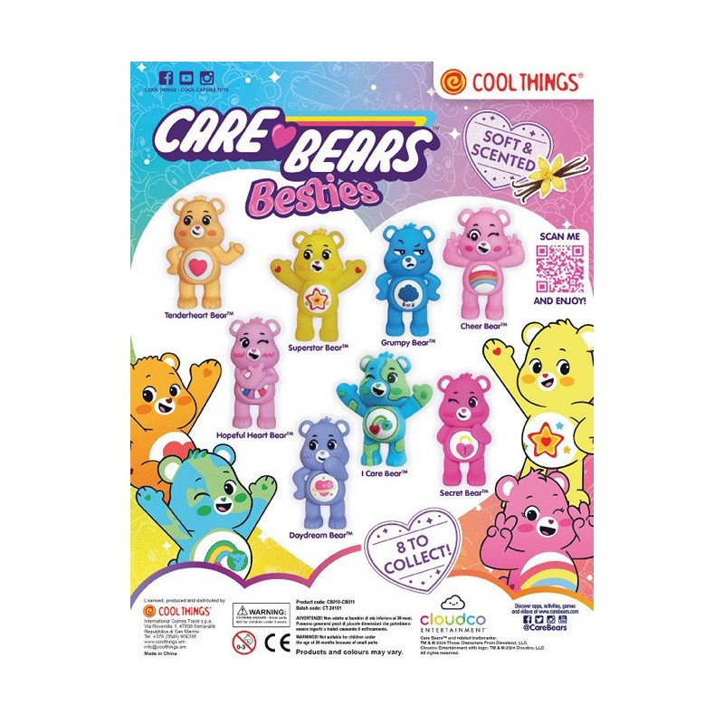 BLIND BOX Capsule 65mm. Figurine BISOUNOURS Care Bears Besties avec parfum