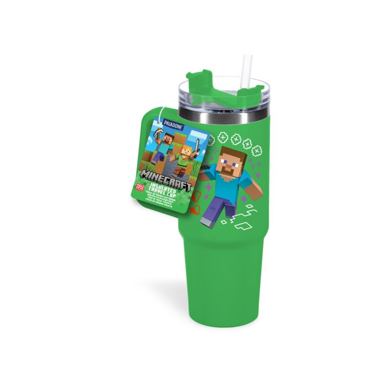 MINECRAFT - Steeve - Mug de Voyage XL 900ml avec paille