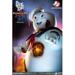 Statuette Ghostbusters en vinyle souple Stay Puft Marshmallow Man Burning Edition Deluxe Version 30 cm