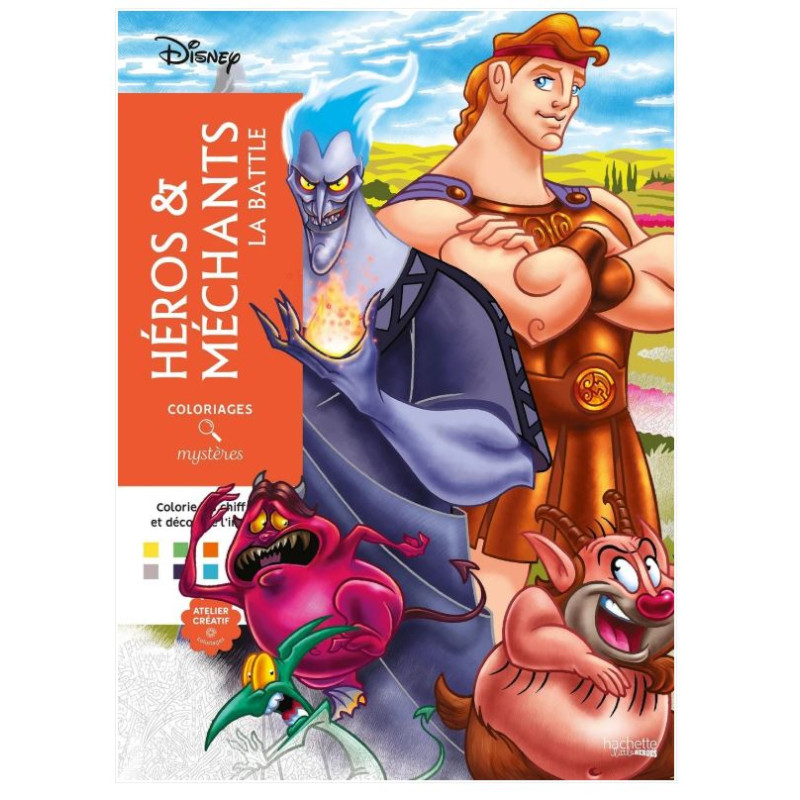 LIVRE DE Coloriages mystères Disney - Héros & Méchants, la battle