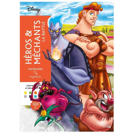 LIVRE DE Coloriages mystères Disney - Héros & Méchants, la battle
