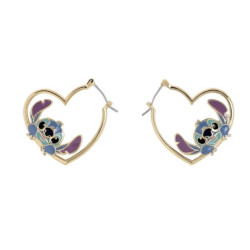 STITCH - 1 Paire d'Anneaux d'Oreilles en forme de Coeur disney