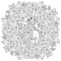 Coloriage Mandalas Disney - Fleurs