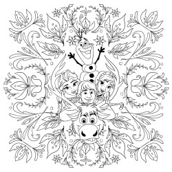 Coloriage Mandalas Disney - Fleurs