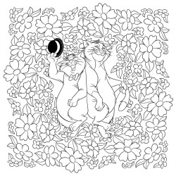 Coloriage Mandalas Disney - Fleurs
