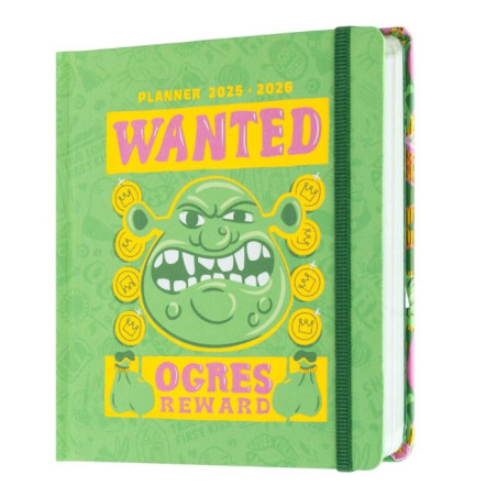 AGENDA SCOLAIRE 2025/2026 JOURNALIER M RELIURE COLLÉE 11 MOIS SHREK