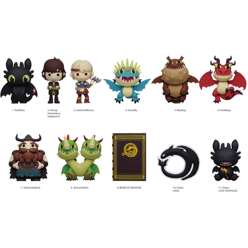 Blind Bag 3D Foam Bag Clip DRAGONS - DREAMWORKS